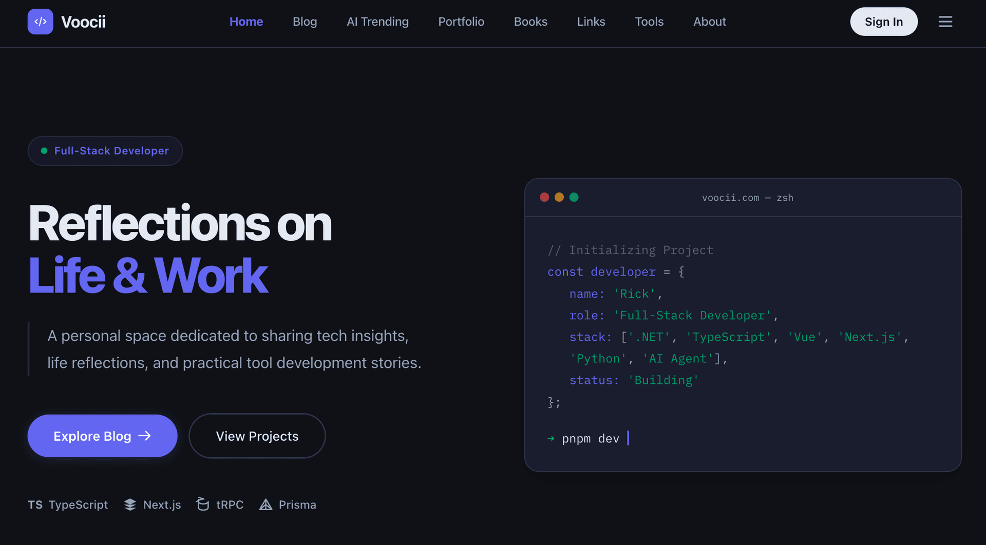 Voocii Personal Portal
